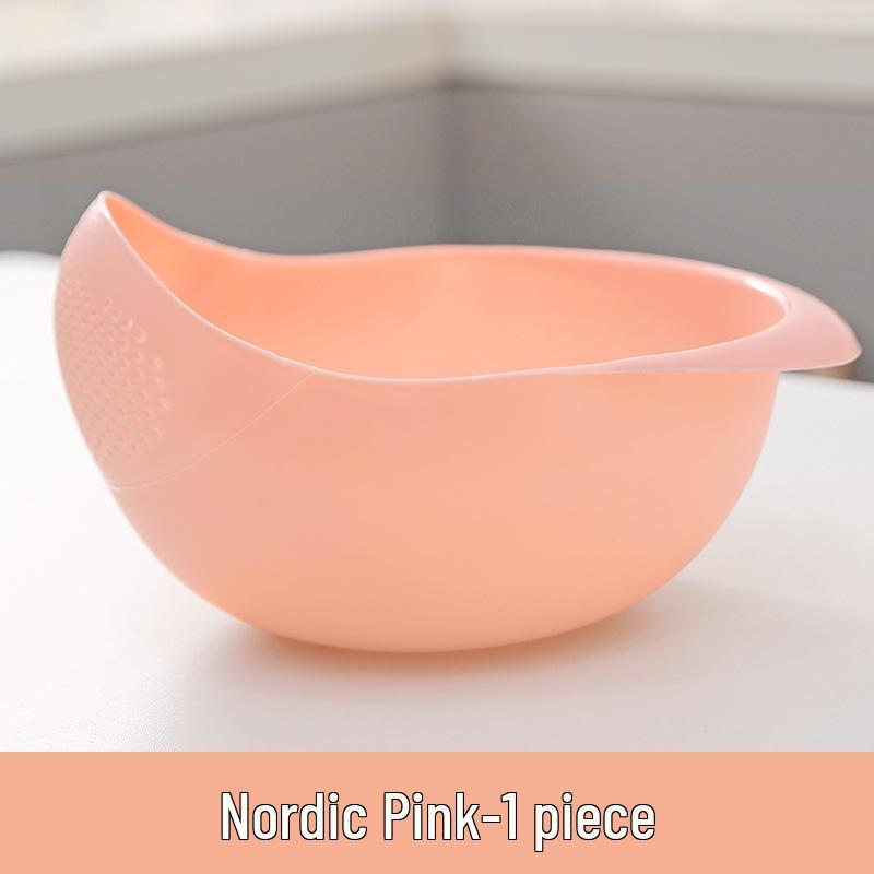 Rice Washing Sieve and Drain Basket - Fine Mesh, Non-Leak, Multi-Purpose Basin for Kitchen and Household Use