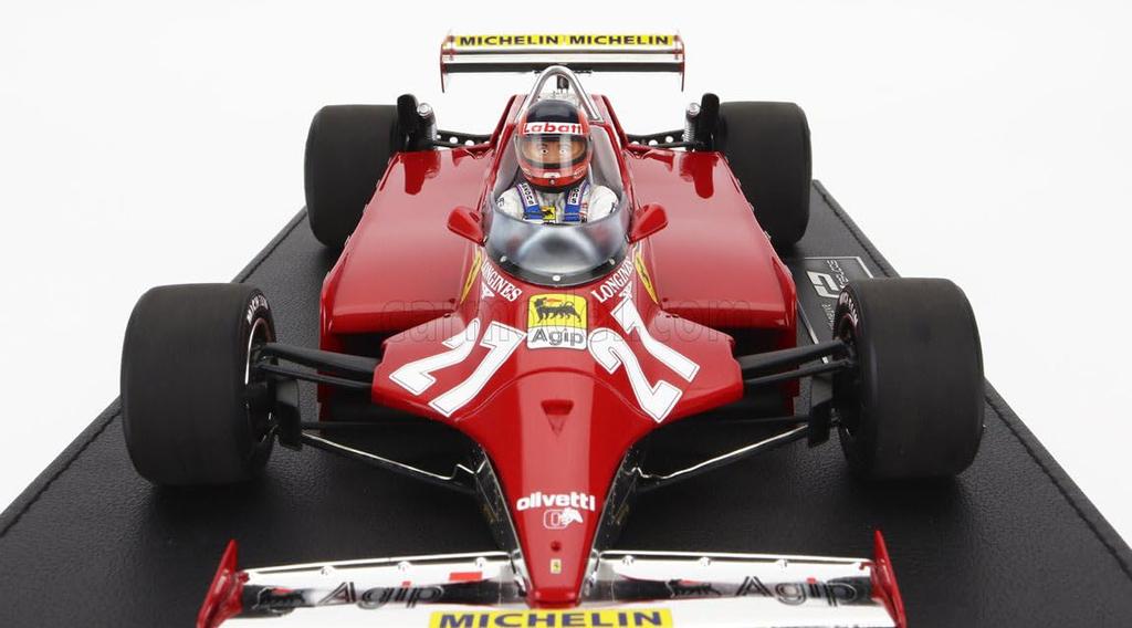 GP REPLICAS 1/18 Ferrari F1 126 CK #27 Villeneuve 1981 Monaco GP with Driver Figure GILLES VILLENEUVE Top Marques Miniature Car