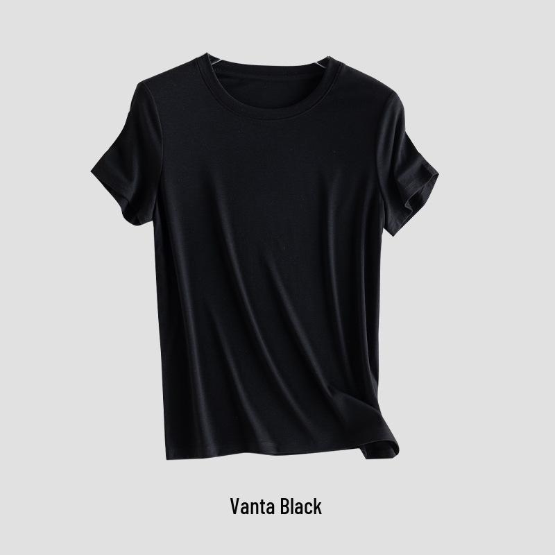 Women's 2026 Easy Care Mulberry Silk Round Neck T-shirt - Casual, Breathable, Short Sleeve, Skin-Friendly.
