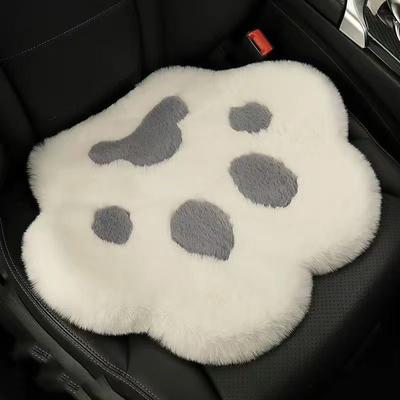 Ensemble de Coussin en Peluche Patte de Chat Dessin Animé Doux Chaud Tapis en Peluche Couverture Courte en Peluche Mignonne Pour Filles en Hiver Pour Voitures