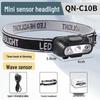 Portable LED Headlamp with Three-Level Dimmer, White Light Sensor, Type-C Charging - Ideal for Auto Repair, Night Fishing, Cycling, and Running.