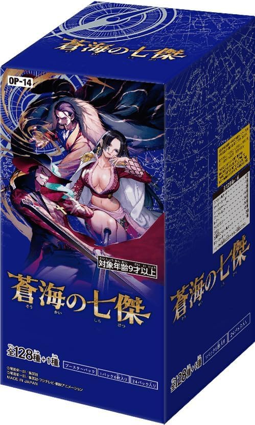 Невскрытая коробка с бустерами карточной игры ONE PIECE «Семь Героев Синего Моря» 24 Пачки [Полностью Запаяно] Пачка [OP-14] (коробка)