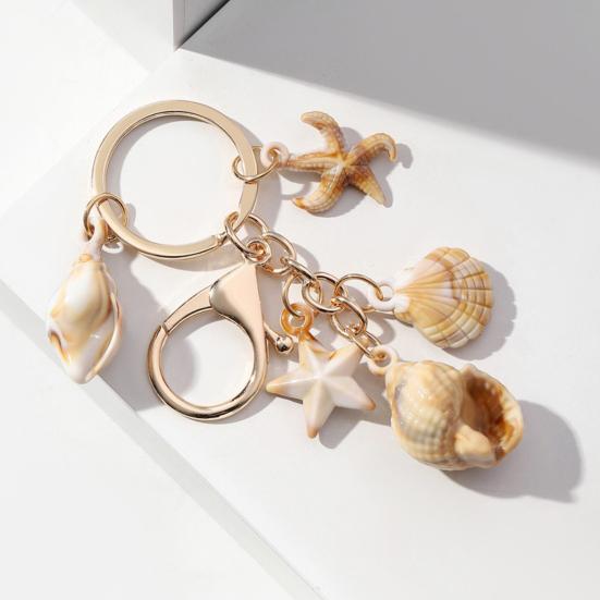 Beach Keychain Pendant Imitation Shell Conch Starfish Design Handbag Pendant Keyring Bag Charm Wallet Accessory