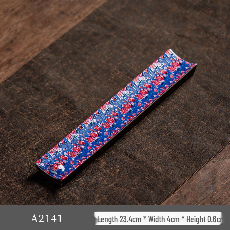 Guochao River & Mountain Ceramic Incense Holder - Retro Incense Stick Tray for Indoor Use