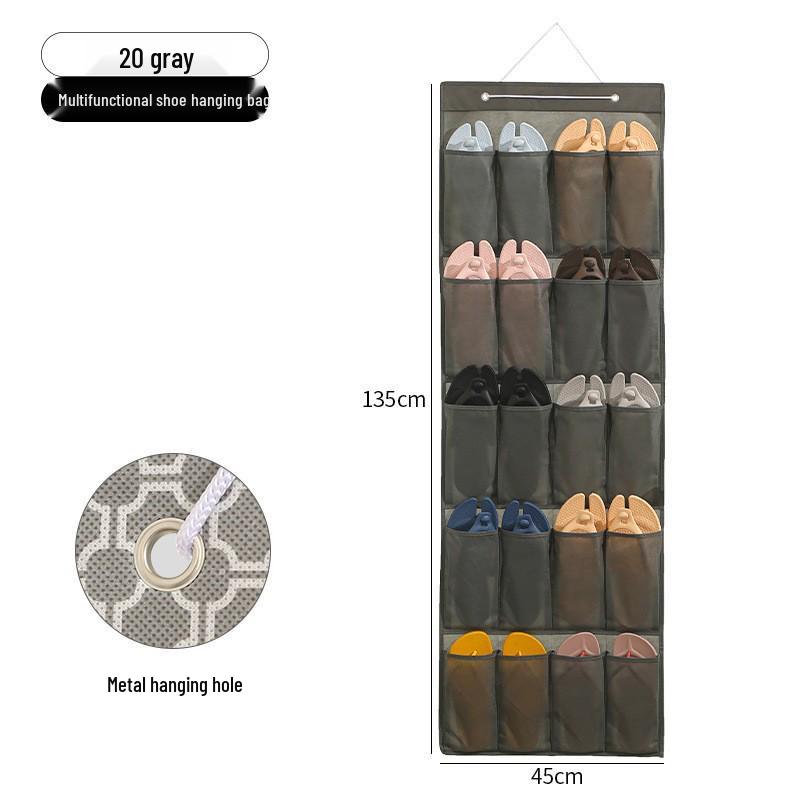 Wall-Mounted Fabric Hanging Organizer with Pockets - Essential Over-the-Door Storage for Dorms and Homes