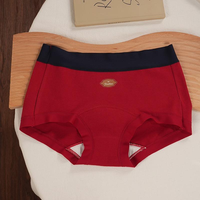 

Girls Summer Thin Pure Cotton 10A Antibacterial No Trace Breathable Mid Waist Flat Angle Briefs M бордовый