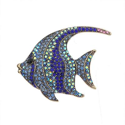 Sparkling Rhinestone Fish Brooches for Women