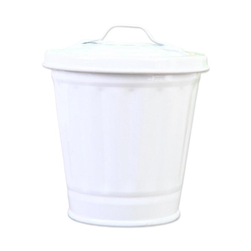 

Modern Iron Waste Receptacle Top Dustbin Strong And Easy To Carry For Different Room Applications белый