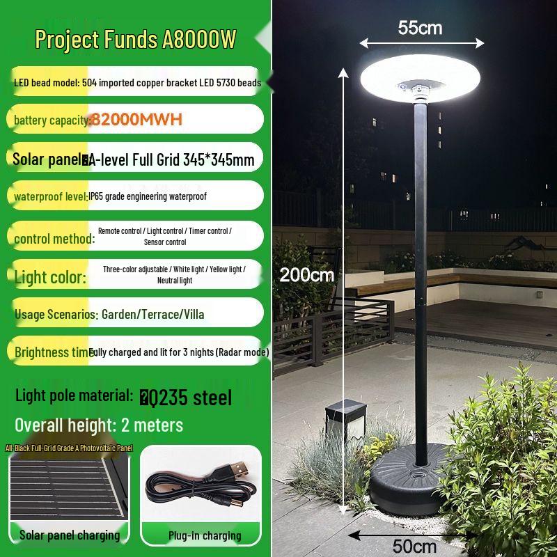 Bright Solar Powered Outdoor Garden Light with Sensor