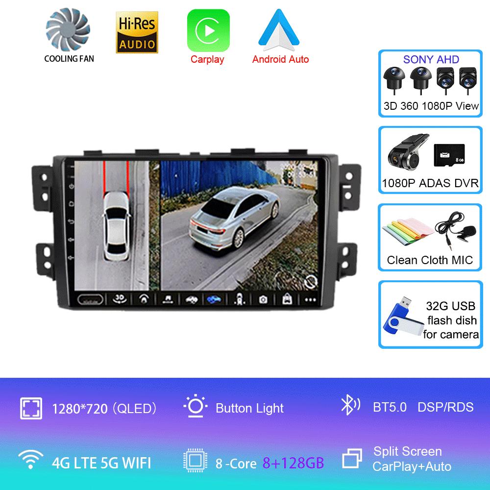 For Kia Borrego Mohave 2008 2009 - 2015 Car Radio Android 14 Carplay Navigation GPS Multimedia Player Stereo WiF+4G 360Camera BT