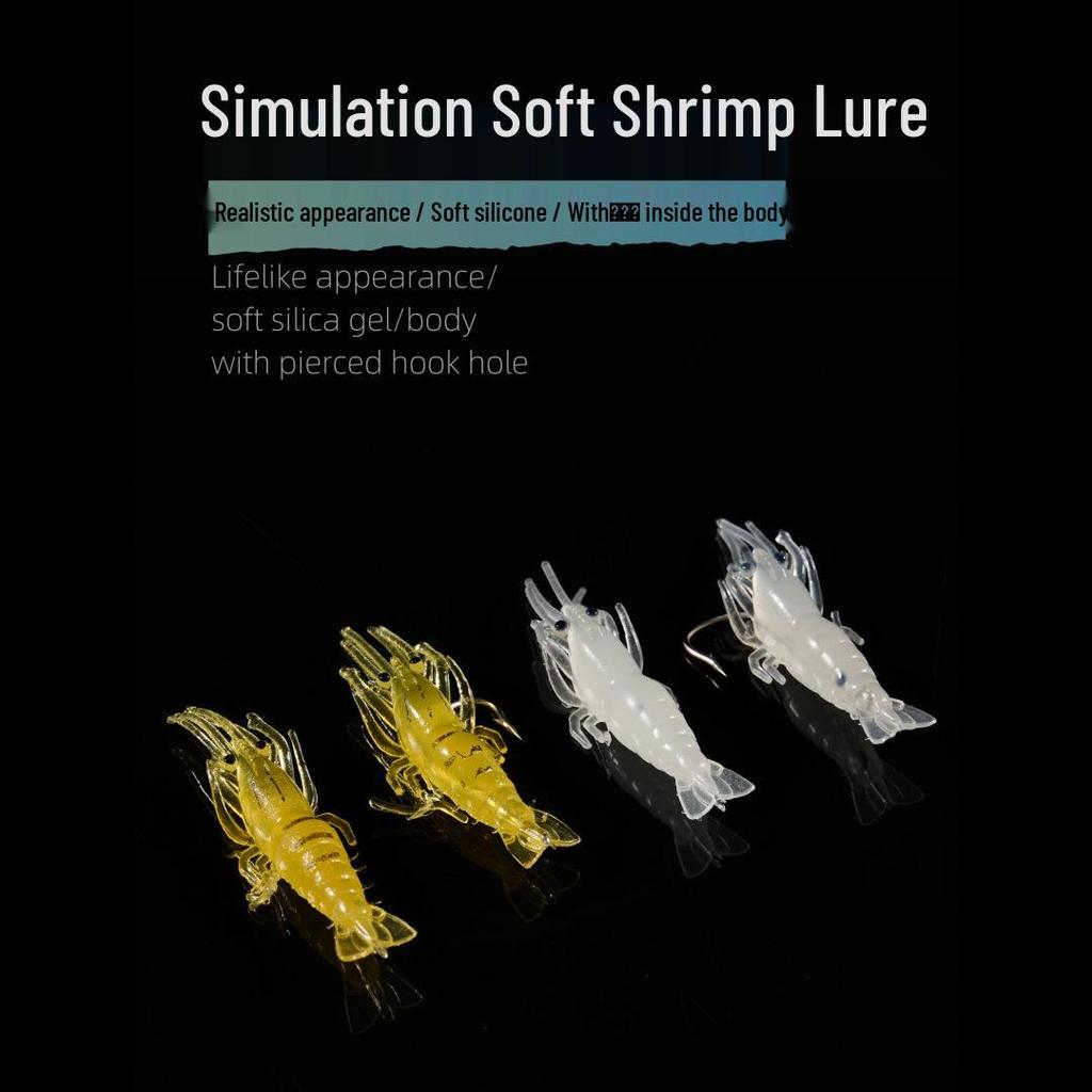 Bionic Glow Shrimp Soft Lure: Night Glow Simulation Bait for Bass, Sea Fishing, and All-Purpose Use