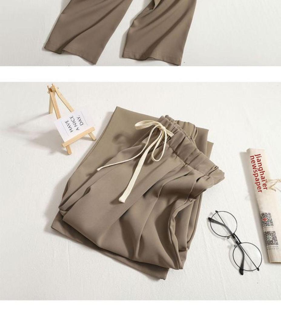 High-End Women's Ice Silk Loose-Fit Wide-Leg Pants – Spring To Winter