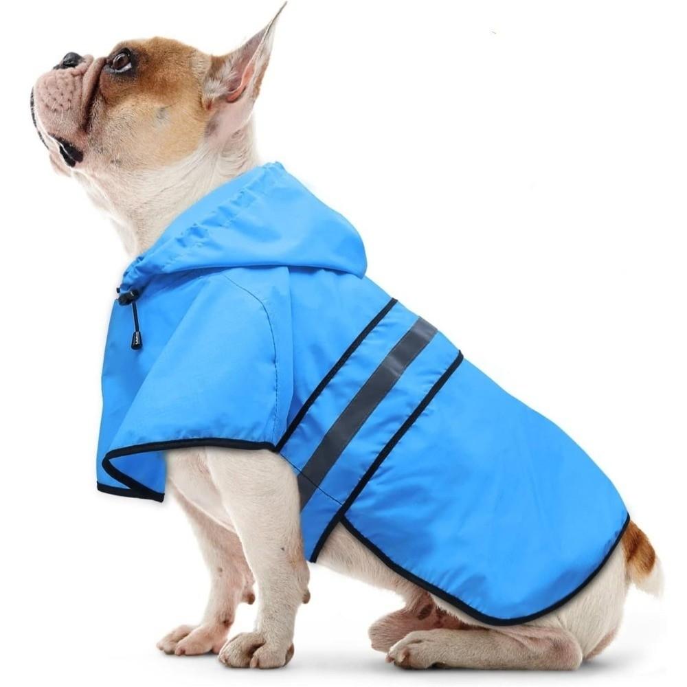 Reflective Strip Dog Hooded Raincoat High Visibility Pet Rain Jacket Pet Fluorescent Clothes Puppy
