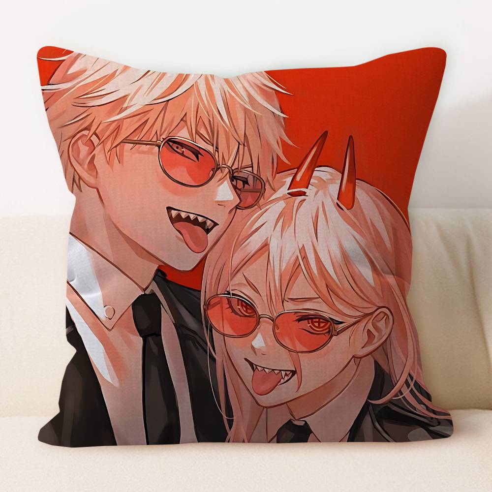 Power C-Chainsaw Man Pillowcase Toon Gift Cushion Cover Bedroom Home Sofa Chair Seat Decor Pillow Case