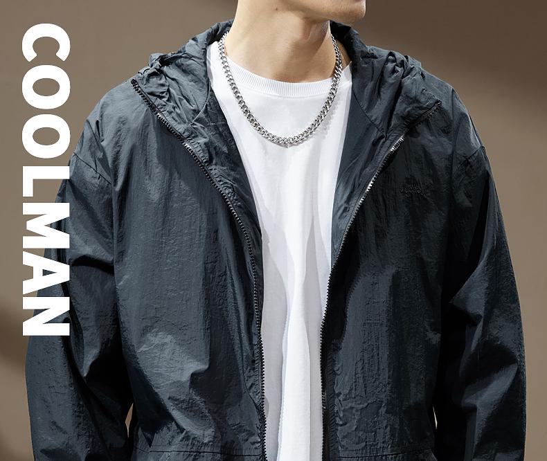 Herren Sommer Leichte UV-Schutz Kapuzen Outdoor Arbeitsjacke