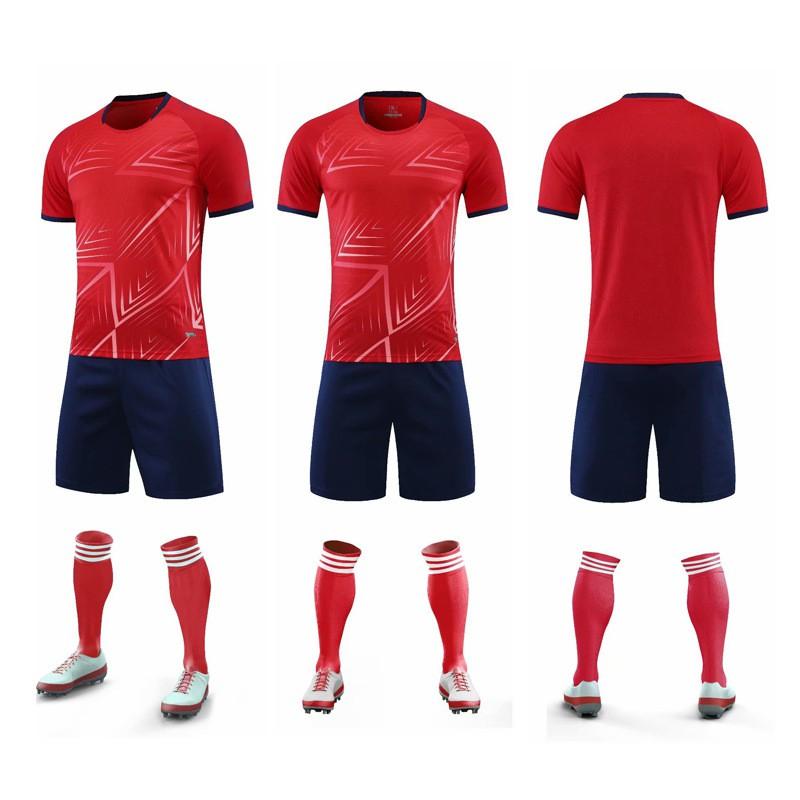 Mens Custom Printed Soccer Jersey Set Short Sleeve Football Uniform Training Match Sportswear
