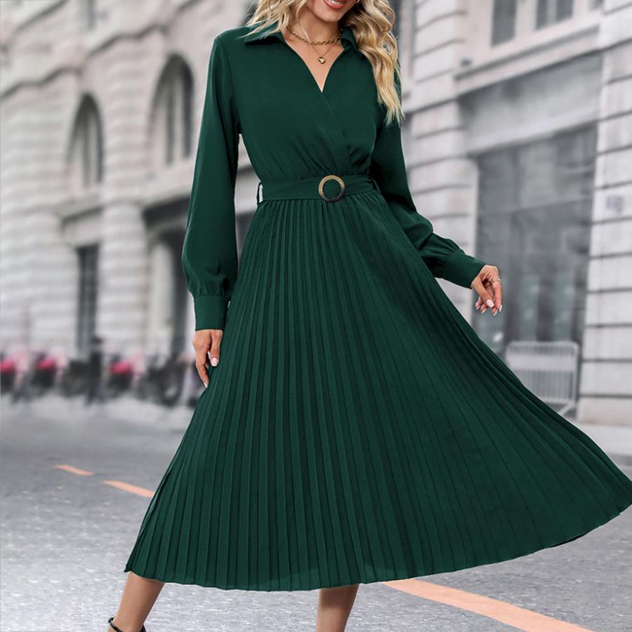 Women's High-End Solid Color Dress - Spring/Autumn Fashion
