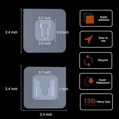 Double-Sided Adhesive Wall Hook On Hangers Stickers Hooks Wall Mount Self Adhesive Hook In the Bathroom For Kitchen Organizer