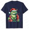 New Year Short Sleeve Tshirt Cute Cat Print Tops Fashion Xmas Unisex Tees Shirt Trend Graphic Christmas Male Oversized Clothing