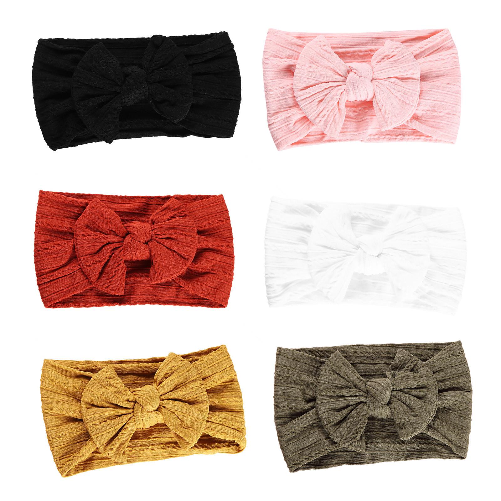 

Детские повязки ручной работы, эластичная нейлоновая повязка на голову с бантиками для младенцев-малышей