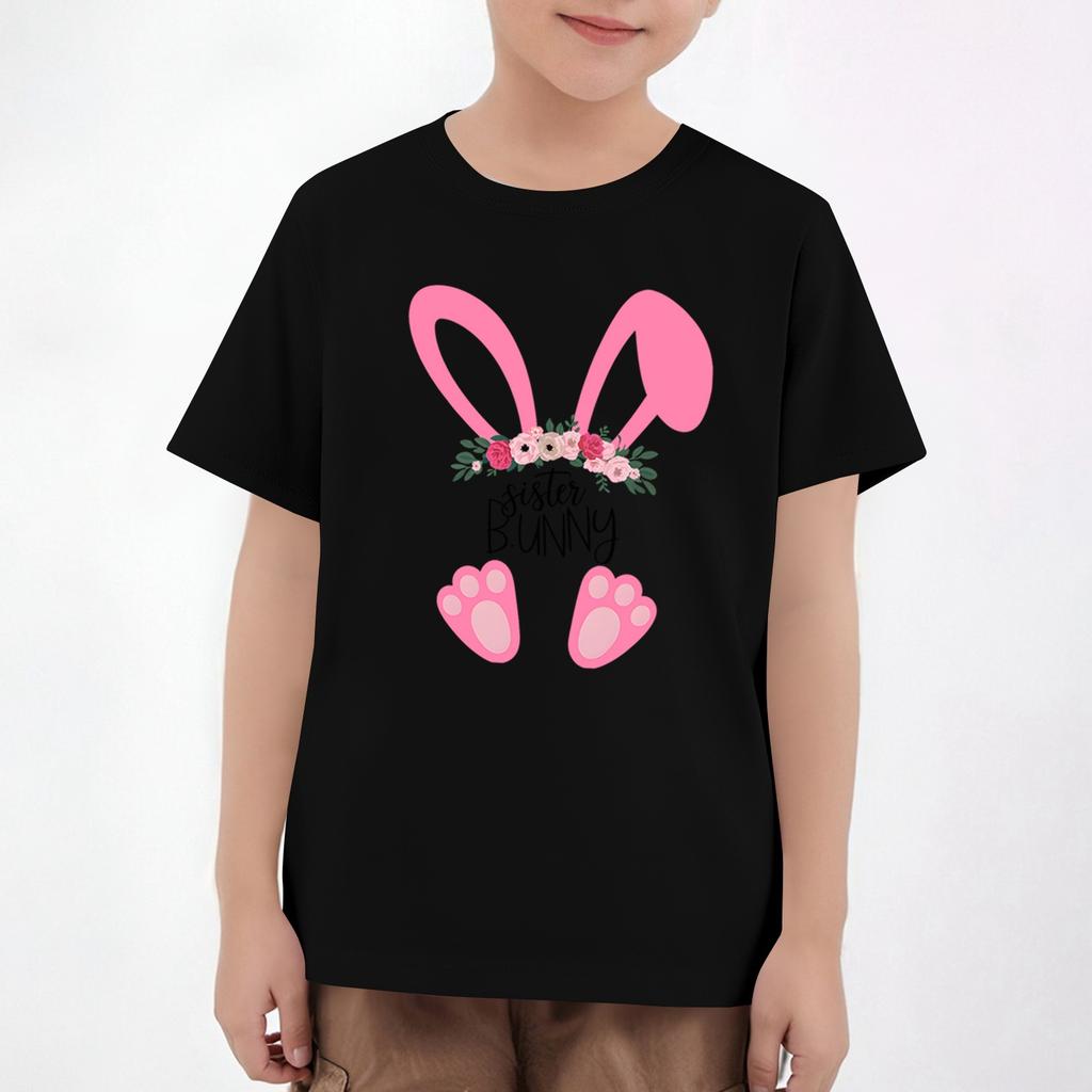Easter Children's Neck Short Sleeve Print Top