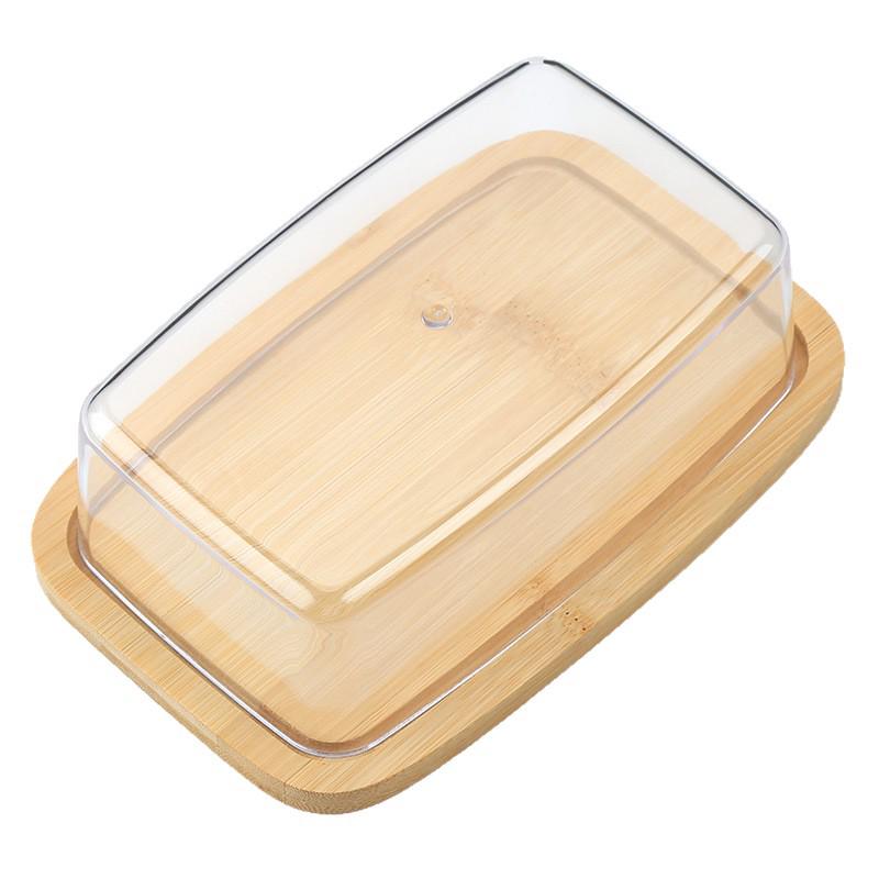 Bamboo Butter Dish with Lid - Cake & Cheese Storage Box