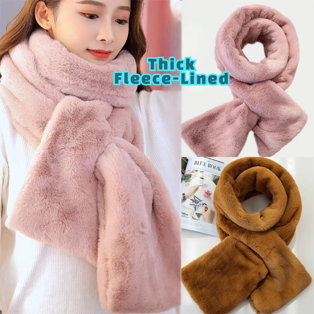 Thicken Warm Shawl Scarves Solid Color Neck Protector Fashion Neck Collar Warmer  for Women