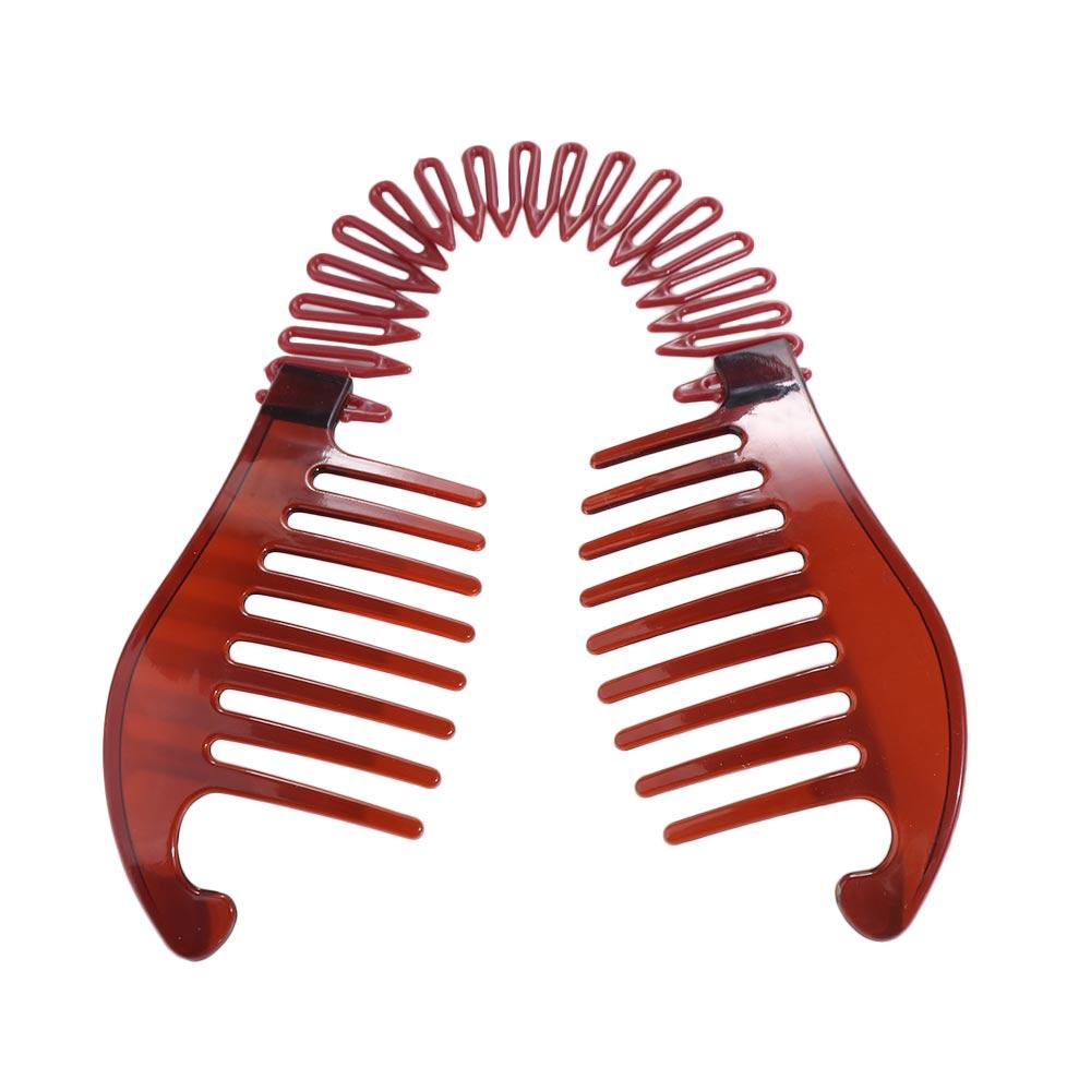 Damen Kamm Haaransatz-Heber Kralle Schwarz Braun Gummibänder Haarkamm Haaraccessoires Bananen-Klipse