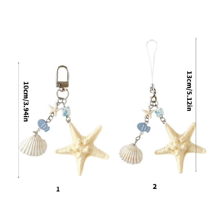 Charm Seashells Keychain Portable Resin Craft Ideal for Backpacks Keyrings