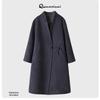 2025 Women's Mid-Length Wool Coat with Stand-Up Collar - Double-Faced Cashmere for Autumn/Winter
