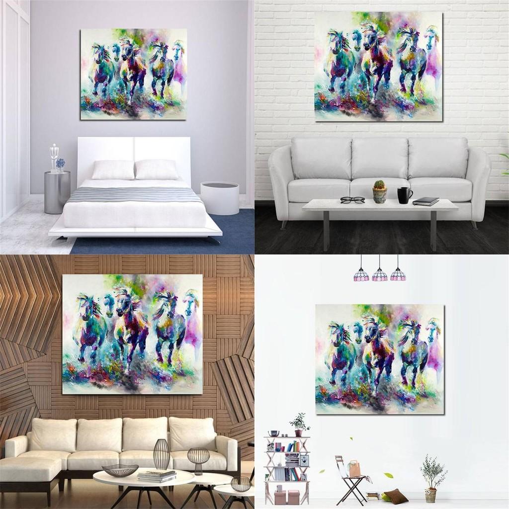 Modern Abstract Animal Art Canvas Decoration For Home Office Wall Hanging With Horses