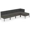 Vidaxl 5-Cz. Garden Lounge Set, Cushions, Grey, Rattan PE