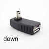 Mini USB 5kolíkový samec na USB typ A samice 90stupňový úhlový převodník Konektor dat synchronizace OTG adaptér pro auto PC Tablet Telefon U-Disk