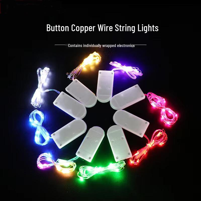 LED Fairy Lights String: Small Copper Wire Decoration with Battery Box, Ideal for Christmas and Outdoor Atmosphere Lighting.