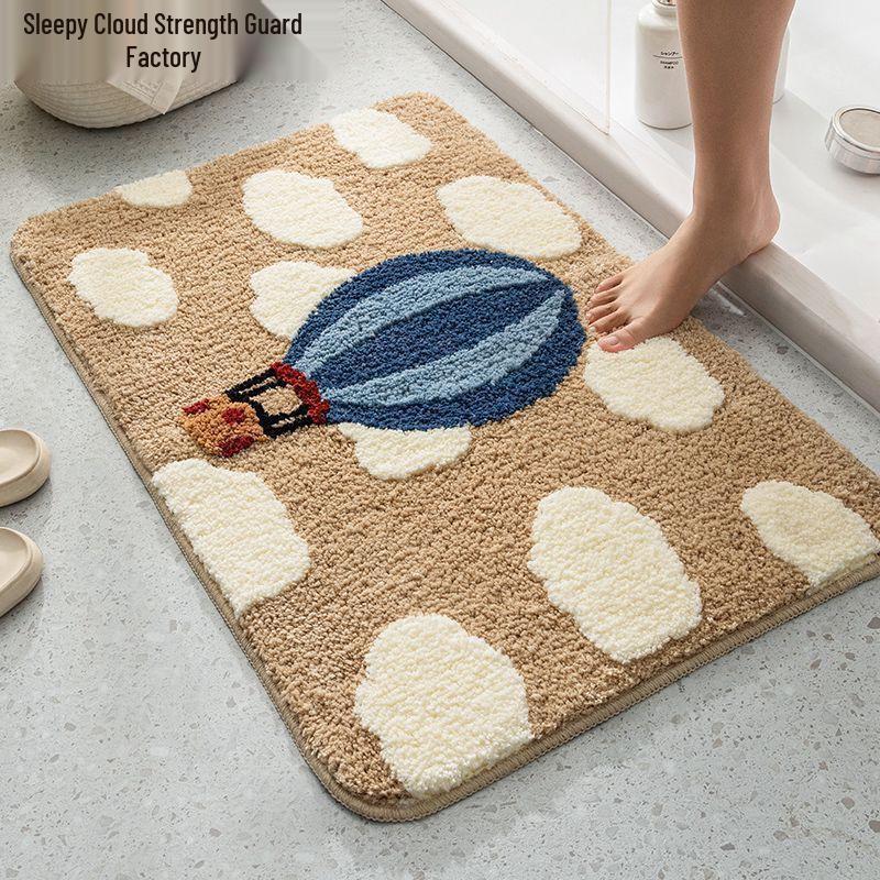 Cute Cartoon Non-Slip Bathroom Floor Mat & Toilet Door Foot Pad
