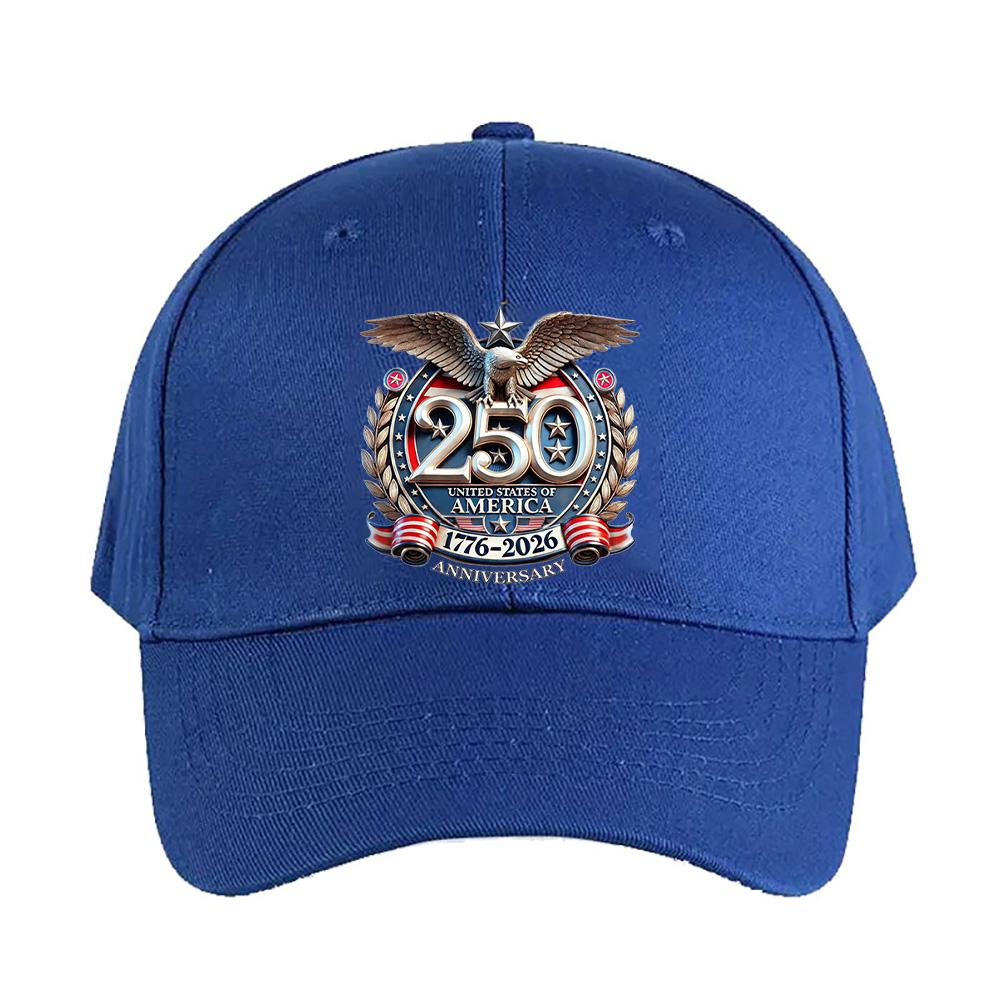 USA Th Anniversary Patriotic Eagle Emblem Woman Man Baseball Cap Adult Adjustable with Curved Brim Hiking Fishing Hat