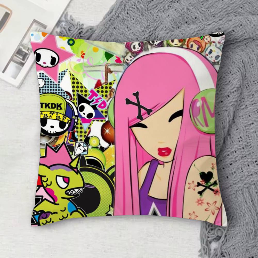 Fashion T-Tokidokis Double-Sided Printed Square Decorative Cushion Cover For Sofa Living Room Home Decor