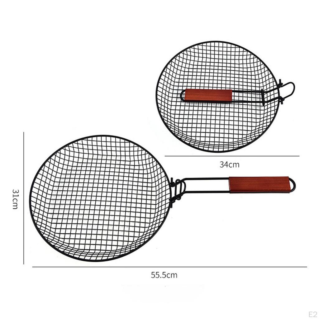 Folding Grill Basket Outdoor Camping BBQ Accessories Portable Black Cooking Tool