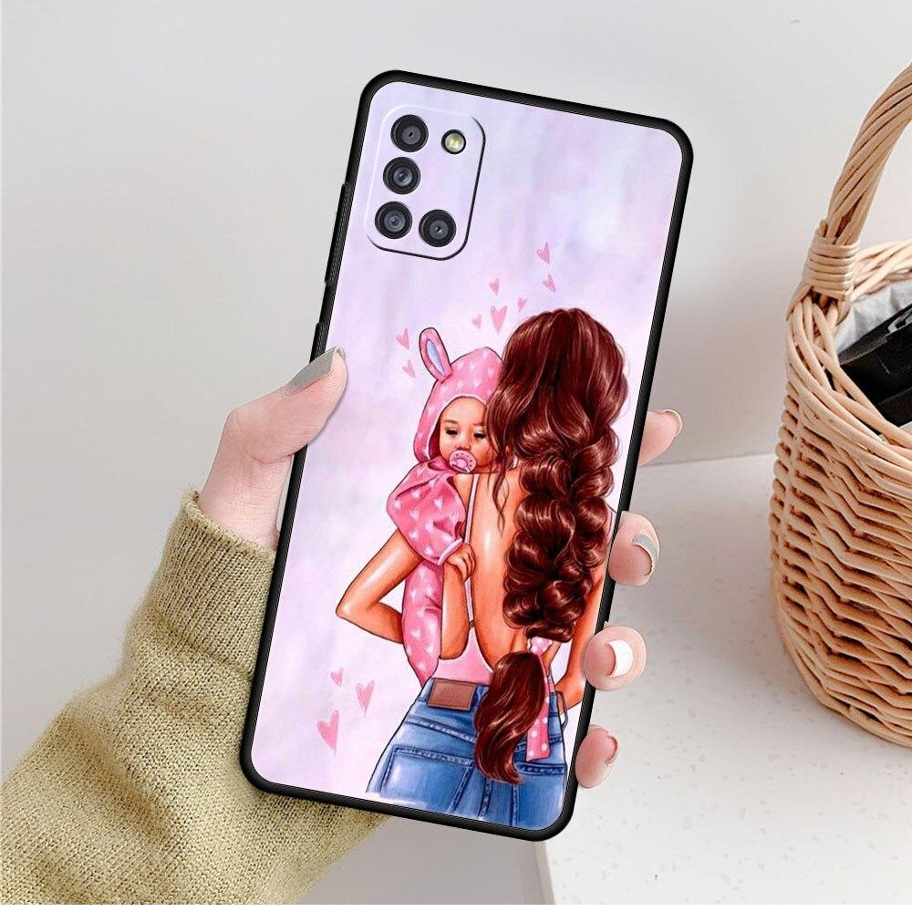 Cell Fundas Woman Girl Super Mom Baby Coque For Samsung A12 A71 A52 A72 A32 4G A02s A31 A41 A21s A51 A22 A52s 5G A13 A23 A73