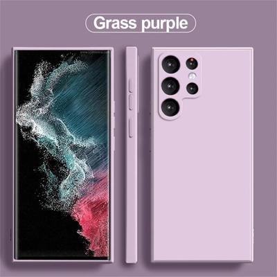 Für Samsung S24 Ultra S23 Plus S23FE Flüssiges Silikon stoßfeste Stoßstange Matte Abdeckung für Galaxy S 24 S23+ S22 S21 Bonbonfarben weiche Schutzhülle