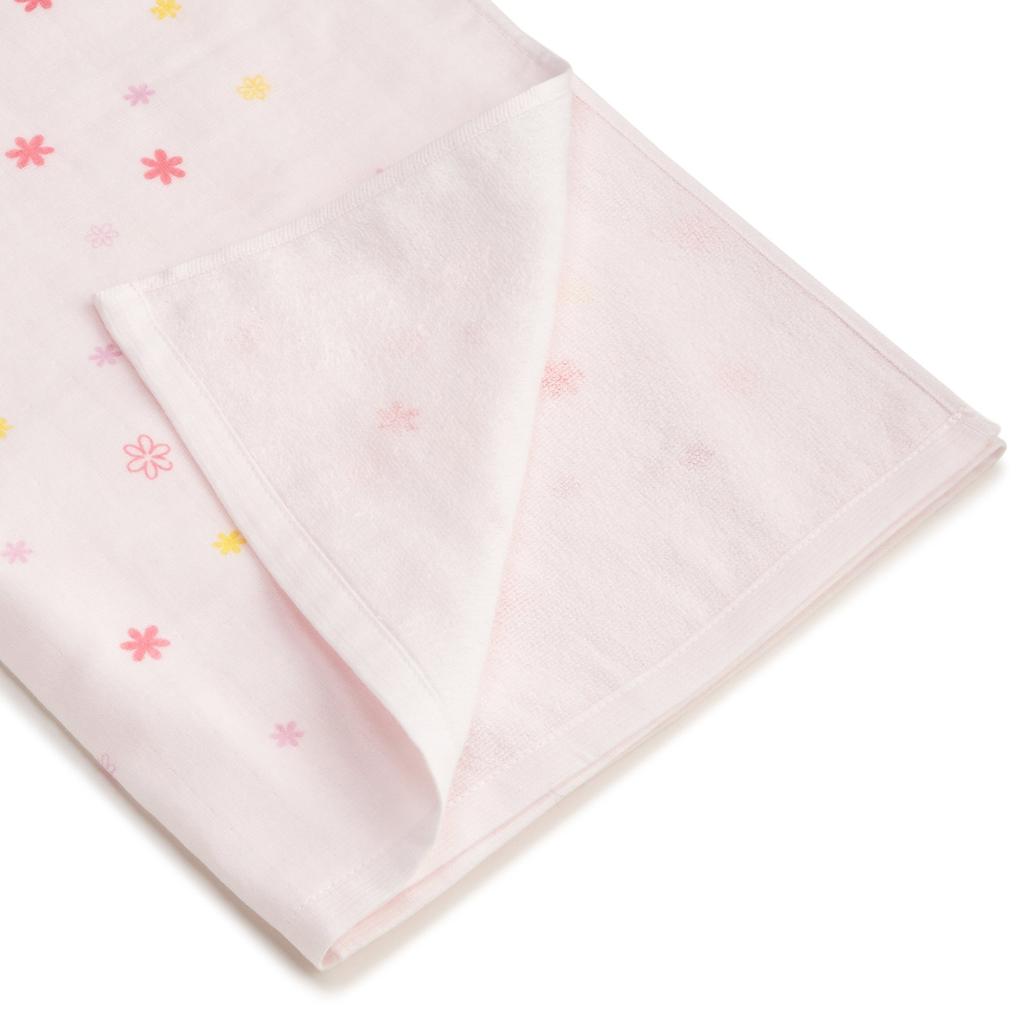 Isamu Shokai Baumwollgaze Badetuch Floral 90x90cm 100% Handtuch, Japan, Druck, Rosa,