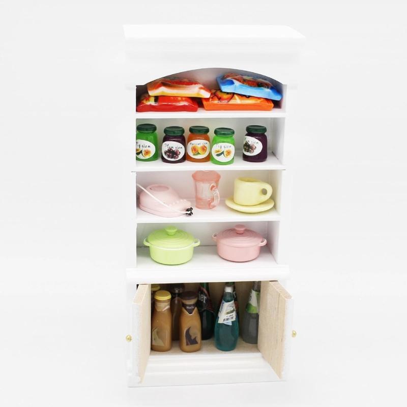 Solid Wood Mini Cabinet Model Dollhouses Accessories For Bedroom Kitchen Living Room Tiny House Decoration Photography Prop