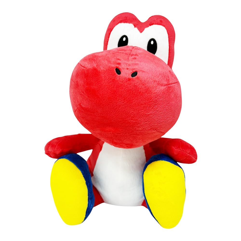 Two Types Available: Super Mario Extra-large Plush Toy, Sitting Yoshi (redblue), Character Goods, Approximately 42cm (red)