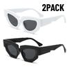 2PACK Trendy Cat Eye Irregular Sunglasses Women Men Luxury Brand Polygon Sun Glasses for Ladies Vintage Punk Shades Gafas De Sol