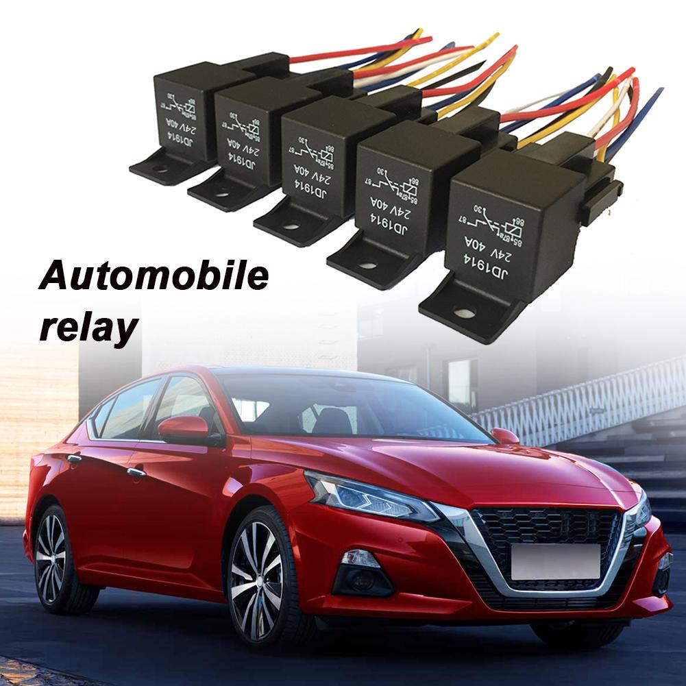 5pcs 12 V/24 V Car Relay Wiring Socket Low Power Consumption Car Cable Relay Socket Automobile Installation Accessories