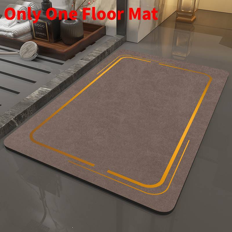 Modern Minimalist Silicone Diatom Mud Bathroom Door Mat With Water Absorption For Bathroom Comfort
