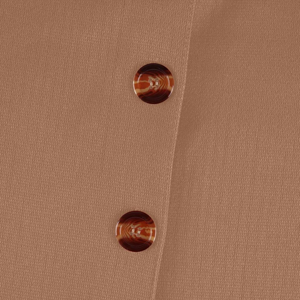 Dame Ensfarget Revers Langermet Casual Allsidig Cardigan Strikket Knappjakke