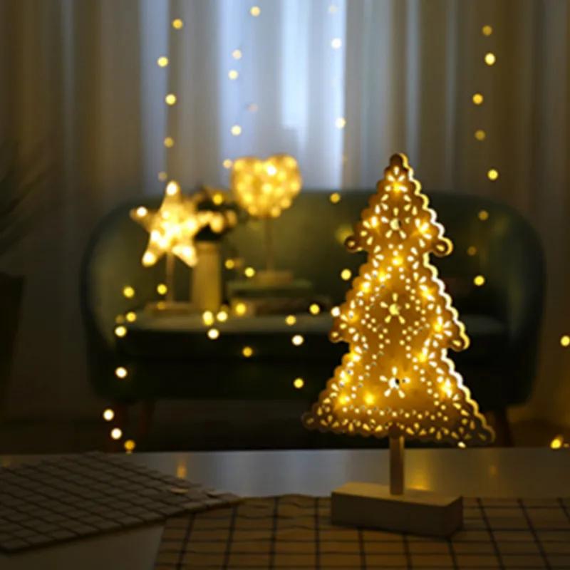 Creative Led Star Shaped Lights Christmas Tree Small Night Lights Love Romantic Bedroom Outdoor Decoration Warm