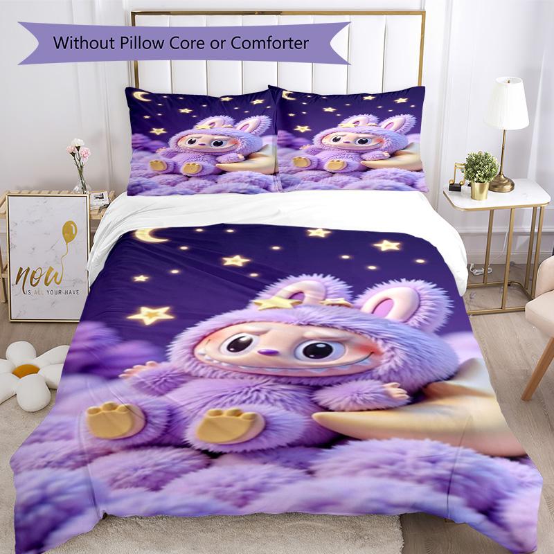 Labubu Duvet Cover Set Perfect For Playroom Machine Washable Perfect Gift For Friends Family
