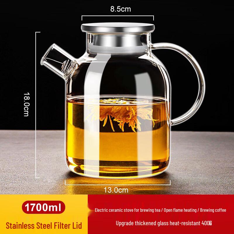 ZISIZ Heat-Resistant Glass Tea & Cold Water Kettle